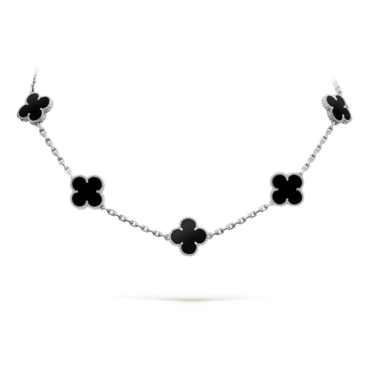 Kit Colar Choker Pulseira Brincos Trevo Virgínia Aço Inoxidável 316L Prata